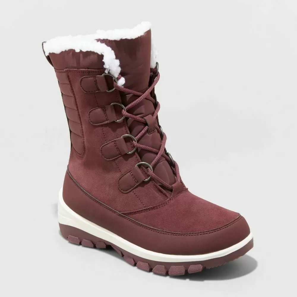 NEW!  Camila Winter Snow Burgundy Boots - All in Motion